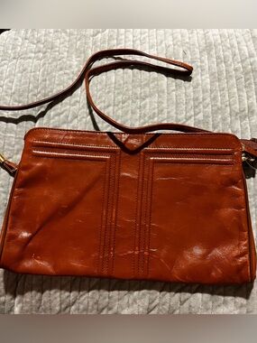 Classic Leather Crossbody Clutch in brown by Empire-Orr New York